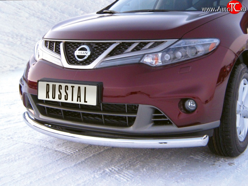 9 199 р. Одинарная защита переднего бампера Russtal диаметром 63 мм Nissan Murano 2 Z51 рестайлинг (2010-2016)  с доставкой в г. Пермь