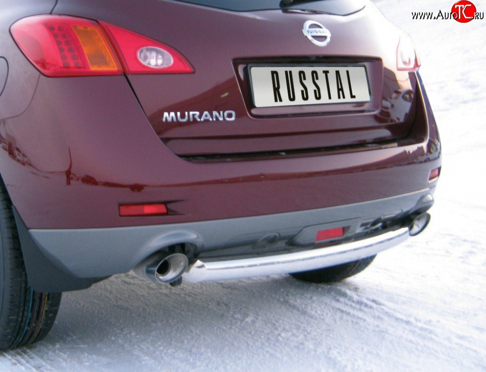 15 249 р. Защита заднего бампера (Ø63 мм, нержавейка) SLITKOFF  Nissan Murano  2 Z51 (2008-2011) дорестайлинг  с доставкой в г. Пермь