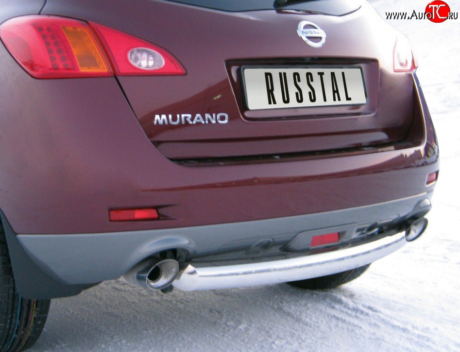 15 899 р. Защита заднего бампера (Ø76 мм, нержавейка) SLITKOFF  Nissan Murano  2 Z51 (2008-2011) дорестайлинг  с доставкой в г. Пермь