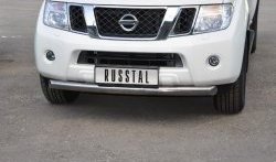 18 299 р. Одинарная защита переднего бампера SLITKOFF диаметром 76 мм (2010 г.в.) Nissan Pathfinder R51 дорестайлинг (2004-2007)  с доставкой в г. Пермь. Увеличить фотографию 2