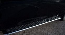 67 999 р. Защита порогов Russtal из круглой трубы диаметром 42 мм Nissan Patrol 6 Y62 дорестайлинг (2010-2014) (Защита порогов с со скосами на торцах (вариант 1))  с доставкой в г. Пермь. Увеличить фотографию 3