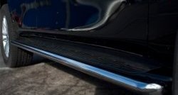 67 999 р. Защита порогов Russtal из круглой трубы диаметром 42 мм Nissan Patrol 6 Y62 дорестайлинг (2010-2014) (Защита порогов с со скосами на торцах (вариант 1))  с доставкой в г. Пермь. Увеличить фотографию 4
