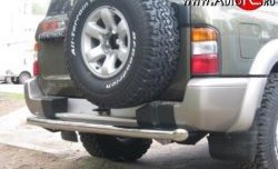 Защита заднего бампера (Ø76 мм, нержавейка) SLITKOFF Nissan Patrol  5 (1997-2004) Y61 дорестайлинг, Y61 1-ый рестайлинг
