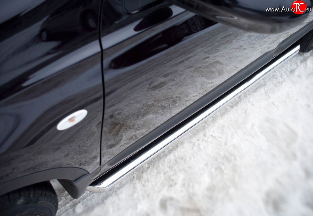 70 999 р. Защита порогов Russtal из трубы d63 мм с пластиковыми вставками для ног Nissan Qashqai 1 J10 рестайлинг (2010-2013) (Защита порогов с со скосами на торцах (вариант 1))  с доставкой в г. Пермь
