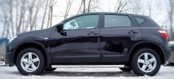 70 999 р. Защита порогов Russtal из трубы d63 мм с пластиковыми вставками для ног Nissan Qashqai 1 J10 рестайлинг (2010-2013) (Защита порогов с со скосами на торцах (вариант 1))  с доставкой в г. Пермь. Увеличить фотографию 3