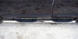 83 999 р. Защита порогов Russtal из трубы d76 мм с пластиковыми вставками для ног Nissan Qashqai +2 1 J10 дорестайлинг (2008-2010) (Защита порогов с со скосами на торцах (вариант 1))  с доставкой в г. Пермь. Увеличить фотографию 9