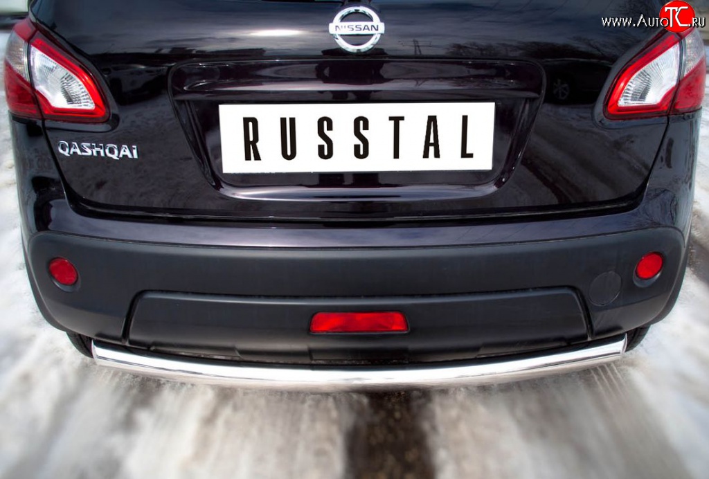 15 249 р. Защита заднего бампера (Ø63 мм, нержавейка) SLITKOFF  Nissan Qashqai  1 (2010-2013) J10 рестайлинг  с доставкой в г. Пермь