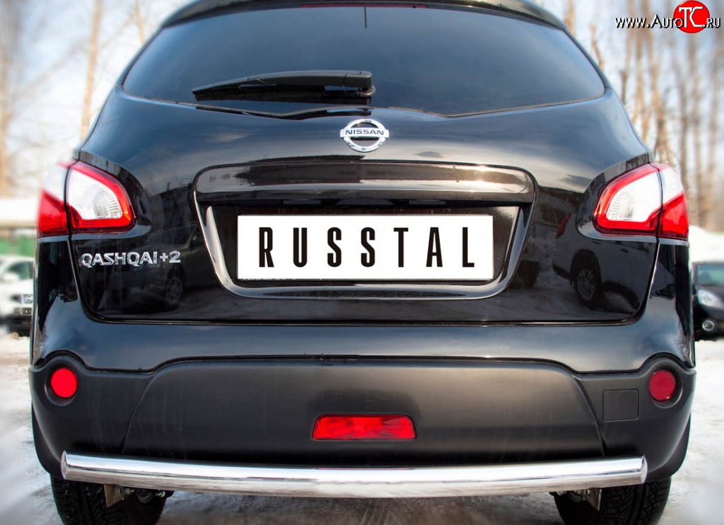 15 249 р. Защита заднего бампера (Ø63 мм, нержавейка) SLITKOFF Nissan Qashqai +2 1 J10 дорестайлинг (2008-2010)  с доставкой в г. Пермь