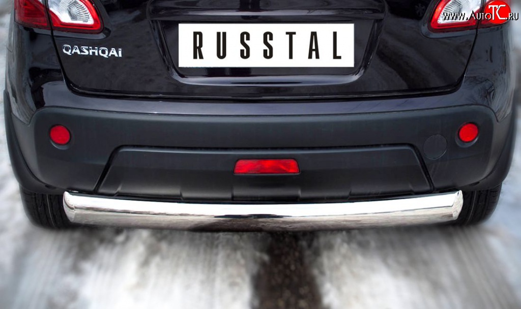 14 499 р. Защита заднего бампера (Ø76 мм, нержавейка) SLITKOFF Nissan Qashqai 1 J10 рестайлинг (2010-2013)  с доставкой в г. Пермь