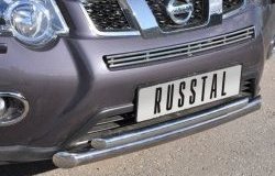 10 899 р. Защита переднего бампера (2 трубыØ63 и 42 мм, нержавейка) Russtal Nissan X-trail 2 T31 рестайлинг (2010-2015)  с доставкой в г. Пермь. Увеличить фотографию 2