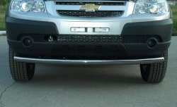 84 999 р. Защита переднего бампера Metall-Design 63 мм  Chevrolet Niva  2123 (2009-2020), Лада 2123 (Нива Шевроле) (2009-2021) (Сталь с покрытием, цвет серебристый)  с доставкой в г. Пермь. Увеличить фотографию 2