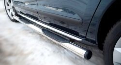 83 999 р. Защита порогов Russtal из трубы d76 мм с пластиковыми вставками для ног Peugeot 3008 рестайлинг (2013-2017) (Защита порогов с со скосами на торцах (вариант 1))  с доставкой в г. Пермь. Увеличить фотографию 3
