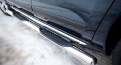 83 999 р. Защита порогов Russtal из трубы d76 мм с пластиковыми вставками для ног Peugeot 3008 рестайлинг (2013-2017) (Защита порогов с со скосами на торцах (вариант 1))  с доставкой в г. Пермь. Увеличить фотографию 6