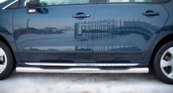 83 999 р. Защита порогов Russtal из трубы d76 мм с пластиковыми вставками для ног Peugeot 3008 рестайлинг (2013-2017) (Защита порогов с со скосами на торцах (вариант 1))  с доставкой в г. Пермь. Увеличить фотографию 7