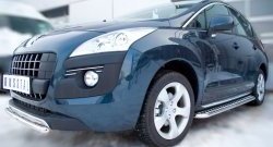 12 999 р. Защита переднего бампера (Ø 42 мм, нержавейка) SLITKOFF  Peugeot 3008 (2009-2013) дорестайлинг  с доставкой в г. Пермь. Увеличить фотографию 3