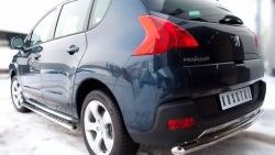 13 449 р. Защита заднего бампера (Ø63 мм, нержавейка) SLITKOFF  Peugeot 3008 (2009-2013) дорестайлинг  с доставкой в г. Пермь. Увеличить фотографию 2