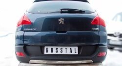 11 599 р. Защита заднего бампера (Ø75х42 мм, нержавейка) Russtal Peugeot 3008 рестайлинг (2013-2017)  с доставкой в г. Пермь. Увеличить фотографию 3