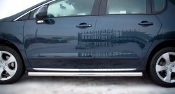 70 999 р. Защита порогов Russtal из круглой трубы диаметром 63 мм Peugeot 3008 рестайлинг (2013-2017) (Защита порогов с со скосами на торцах (вариант 1))  с доставкой в г. Пермь. Увеличить фотографию 2