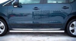 70 999 р. Защита порогов Russtal из круглой трубы диаметром 63 мм Peugeot 3008 рестайлинг (2013-2017) (Защита порогов с со скосами на торцах (вариант 1))  с доставкой в г. Пермь. Увеличить фотографию 4