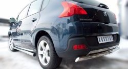 70 999 р. Защита порогов Russtal из круглой трубы диаметром 63 мм Peugeot 3008 рестайлинг (2013-2017) (Защита порогов с со скосами на торцах (вариант 1))  с доставкой в г. Пермь. Увеличить фотографию 5