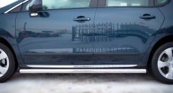 70 999 р. Защита порогов Russtal из круглой трубы диаметром 63 мм Peugeot 3008 рестайлинг (2013-2017) (Защита порогов с со скосами на торцах (вариант 1))  с доставкой в г. Пермь. Увеличить фотографию 8