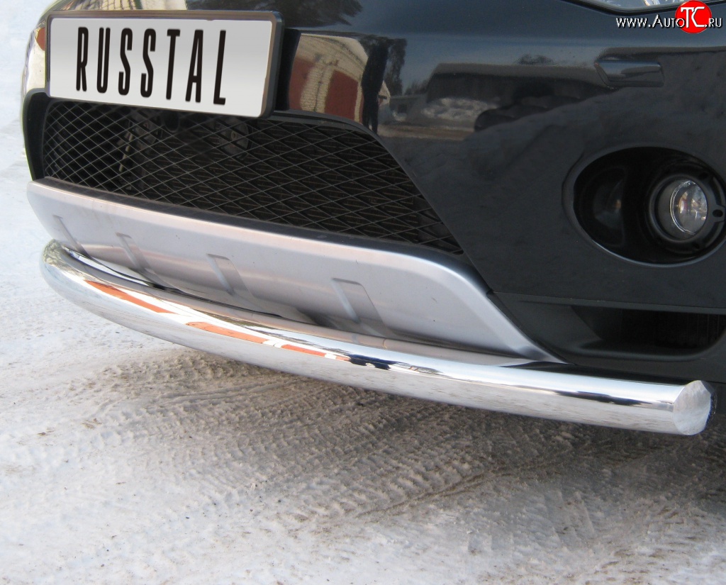 15 499 р. Одинарная защита переднего бампера SLITKOFF диаметром 76 мм Peugeot 4007 (2007-2012)  с доставкой в г. Пермь