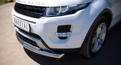 19 549 р. Защита переднего бампера (2 трубыØ76 и 42 мм, нержавейка) SLITKOFF  Land Rover Range Rover Evoque  1 L538 (2011-2015) дорестайлинг 3 дв., дорестайлинг 5 дв.  с доставкой в г. Пермь. Увеличить фотографию 3