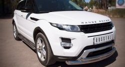 22 099 р. Защита переднего бампера (2 трубыØ76 и 42 мм, нержавейка) SLITKOFF  Land Rover Range Rover Evoque  1 L538 (2011-2015) дорестайлинг 3 дв., дорестайлинг 5 дв.  с доставкой в г. Пермь. Увеличить фотографию 2