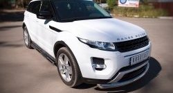 24 549 р. Защита порогов с пластиковыми вставками для ног SLITKOFF из круглой трубы с закругленными торцами диаметром 76 мм (Dynamic)  Land Rover Range Rover Evoque  1 L538 (2011-2015) дорестайлинг 5 дв.  с доставкой в г. Пермь. Увеличить фотографию 3