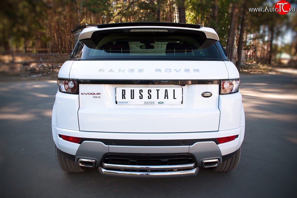 18 699 р. Защита заднего бампера (DYNAMIC, Ø76 и 42 мм, нержавейка) SLITKOFF Land Rover Range Rover Evoque 1 L538 дорестайлинг 5 дв. (2011-2015)  с доставкой в г. Пермь