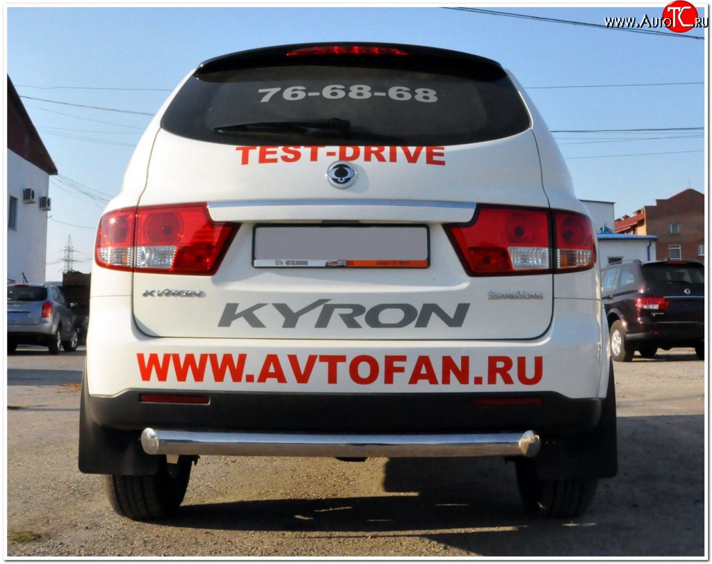 17 399 р. Защита заднего бампера (Ø76 мм, нержавейка) SLITKOFF  SSANGYONG Kyron (2005-2007) дорестайлинг  с доставкой в г. Пермь