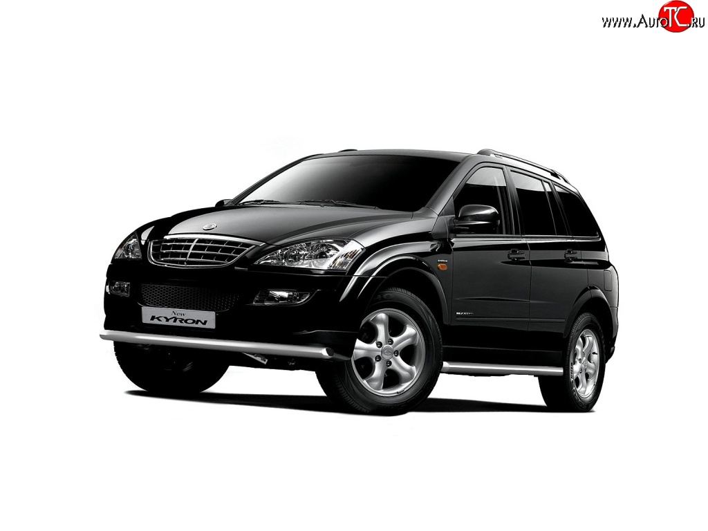 4 499 р. Защита порогов из трубы Ø63 Petroil Tuning  SSANGYONG Kyron (2005-2007) дорестайлинг (Нержавеющая полированная сталь)  с доставкой в г. Пермь