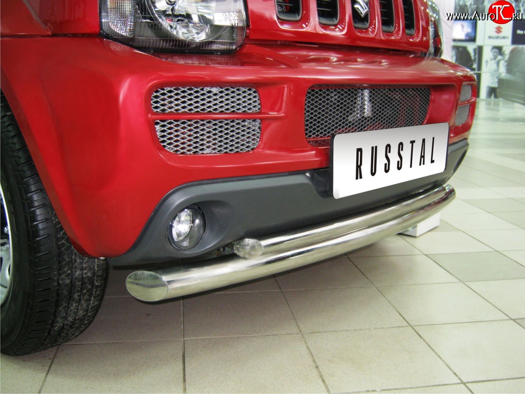 16 999 р. Защита переднего бампера (2 трубыØ63 и 42 мм, нержавейка) SLITKOFF Suzuki Jimny JB23/JB43 дорестайлинг (1998-2001)  с доставкой в г. Пермь