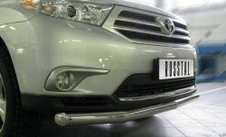 18 999 р. Одинарная защита переднего бампера SLITKOFF 76 мм Toyota Highlander XU40 рестайлинг (2010-2013)  с доставкой в г. Пермь. Увеличить фотографию 2