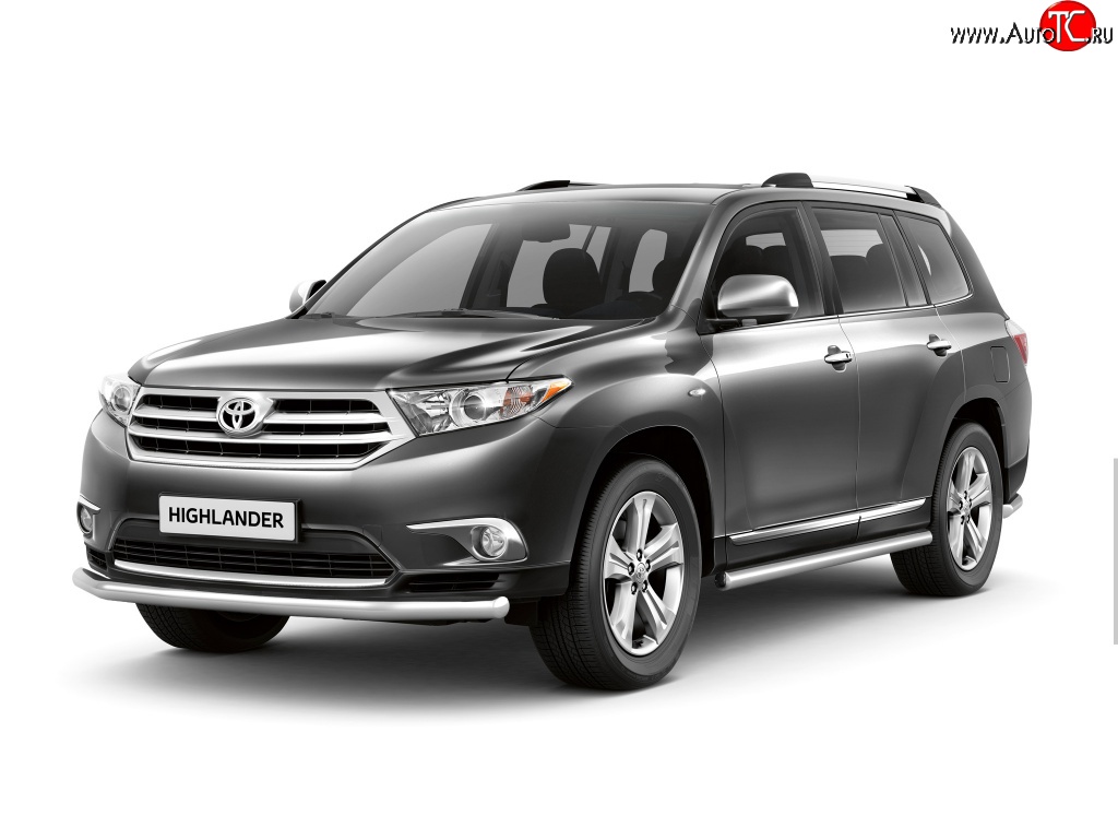4 899 р. Одинарная защита переднего бампера Petroil Tuning диаметром 63 мм  Toyota Highlander  XU40 (2010-2013) рестайлинг  с доставкой в г. Пермь