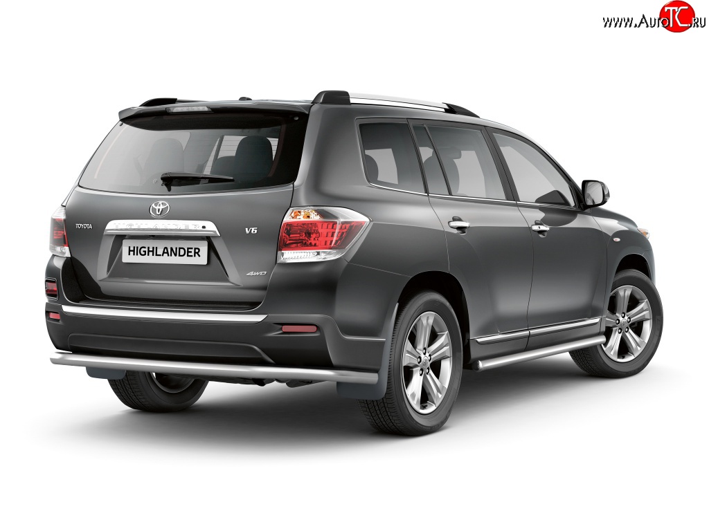 5 899 р. Защита заднего бампера Petroil Tuning 63 мм  Toyota Highlander  XU40 (2007-2010) дорестайлинг  с доставкой в г. Пермь