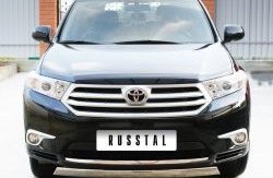 11 599 р. Защита переднего бампера (Ø75х42 мм, нержавейка) Russtal Toyota Highlander XU40 рестайлинг (2010-2013)  с доставкой в г. Пермь. Увеличить фотографию 2