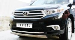 11 599 р. Защита переднего бампера (Ø75х42 мм, нержавейка) Russtal Toyota Highlander XU40 рестайлинг (2010-2013)  с доставкой в г. Пермь. Увеличить фотографию 6