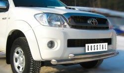 17 299 р. Защита переднего бампера (2 трубыØ63 мм, нержавейка) SLITKOFF  Toyota Hilux  AN10,AN20 (2008-2011) 1-ый рестайлинг  с доставкой в г. Пермь. Увеличить фотографию 2