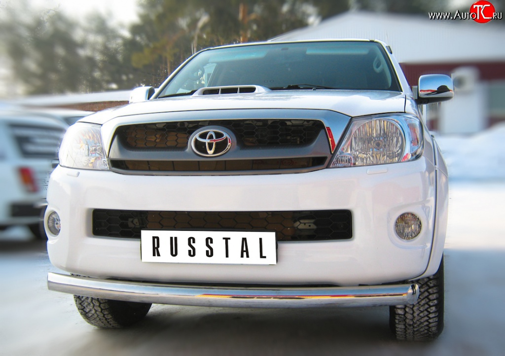 15 949 р. Одинарная защита переднего бампера SLITKOFF диаметром 76 мм  Toyota Hilux  AN10,AN20 (2008-2011) 1-ый рестайлинг  с доставкой в г. Пермь