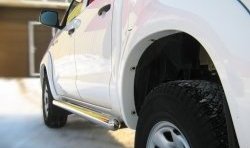 77 999 р. Защита порогов Russtal из круглой трубы диаметром 76 мм Toyota Hilux AN20,AN30  2-ой рестайлинг (2011-2016) (Защита порогов с со скосами на торцах (вариант 1))  с доставкой в г. Пермь. Увеличить фотографию 4