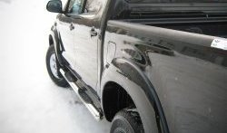 83 999 р. Защита порогов Russtal из трубы d76 мм с пластиковыми вставками для ног Toyota Hilux AN20,AN30  2-ой рестайлинг (2011-2016) (Защита порогов с со скосами на торцах (вариант 1))  с доставкой в г. Пермь. Увеличить фотографию 2