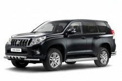 Защита порогов из трубы Ø51 Petroil Tuning. Toyota Land Cruiser Prado  J150 (2009-2013) дорестайлинг (Нержавеющая полированная сталь)