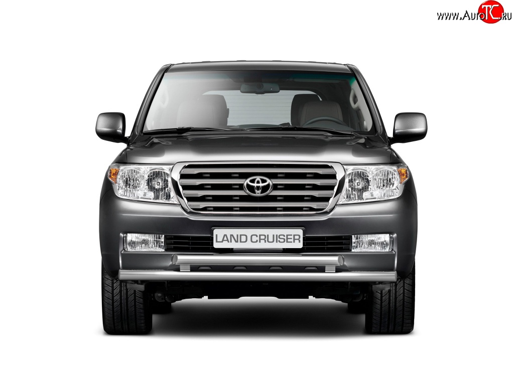 11 799 р. Двойная защита переднего бампера Petroil Tuning из труб диаметром по 63 мм Toyota Land Cruiser 200 дорестайлинг (2007-2012)  с доставкой в г. Пермь