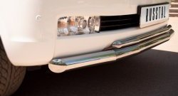 24 999 р. Защита переднего бампера (2 трубыØ76 и 42 мм, нержавейка) SLITKOFF  Toyota Land Cruiser  200 (2007-2012) дорестайлинг  с доставкой в г. Пермь. Увеличить фотографию 3