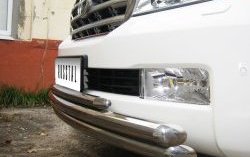 33 999 р. Тройная защита переднего бампера SLITKOFF из труб диаметром 63, 63 и 42 мм  Toyota Land Cruiser  200 (2007-2012) дорестайлинг  с доставкой в г. Пермь. Увеличить фотографию 5
