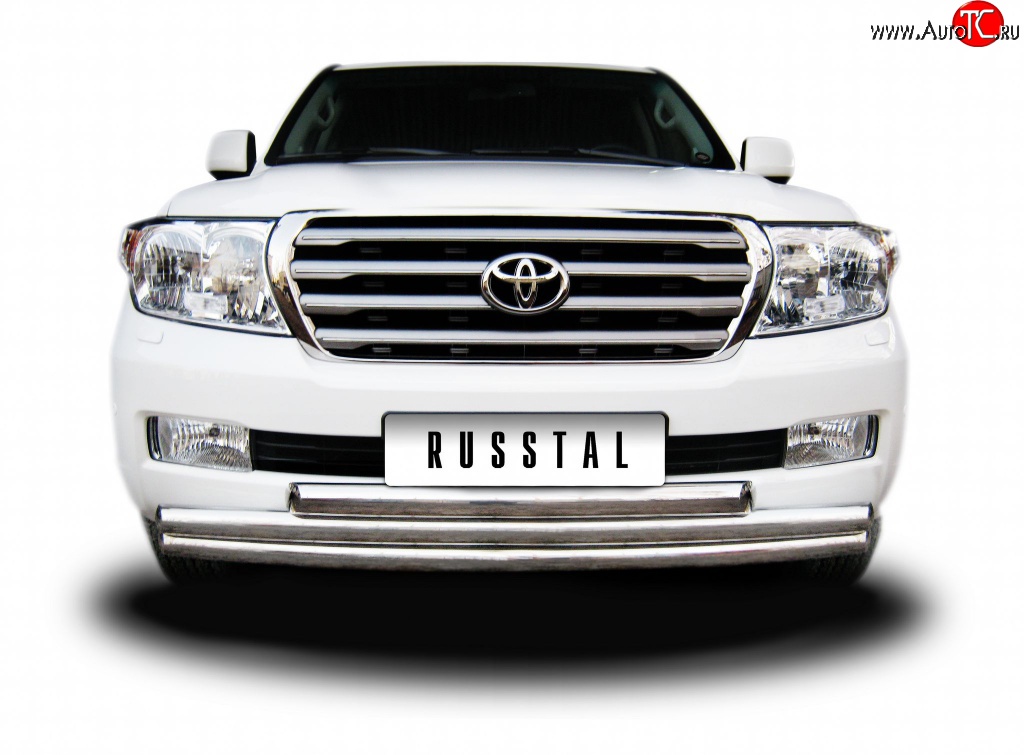 35 949 р. Тройная защита переднего бампера SLITKOFF из труб диаметром по 63 мм  Toyota Land Cruiser  200 (2007-2012) дорестайлинг  с доставкой в г. Пермь