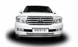 35 949 р. Тройная защита переднего бампера SLITKOFF из труб диаметром по 63 мм  Toyota Land Cruiser  200 (2007-2012) дорестайлинг  с доставкой в г. Пермь. Увеличить фотографию 3