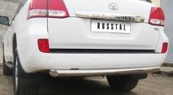 18 899 р. Защита заднего бампера (Ø76 мм, нержавейка) SLITKOFF  Toyota Land Cruiser  200 (2007-2012) дорестайлинг  с доставкой в г. Пермь. Увеличить фотографию 2