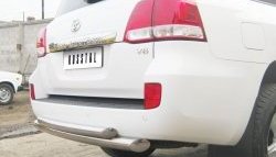 16 449 р. Защита заднего бампера (Ø76 и 63 мм, нержавейка) SLITKOFF Toyota Land Cruiser 200 дорестайлинг (2007-2012)  с доставкой в г. Пермь. Увеличить фотографию 2